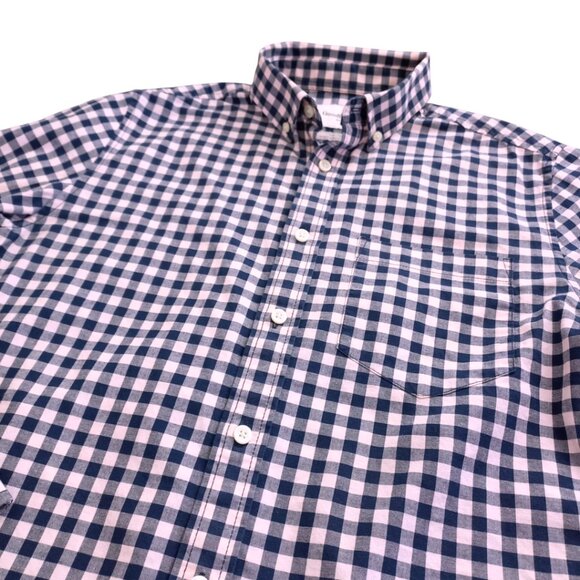 Goodfellow Navy & Pastel Pink Checkered Button-Up Shirt – Men’s Size S - Picture 3 of 9